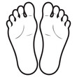 © Shamim - Simple black outline illustration of two human feet with toes and arches facing upwards