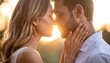 © Enoy - Couple faces close, sunset glow
