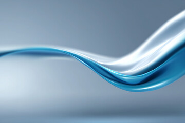 Wall Mural - smooth flowing blue and white abstract wave design on a soft gradient background for modern creative