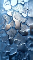 Wall Mural - abstract close-up of textured ice with illuminated reflections, showcasing unique patterns and shape