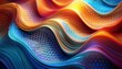 © Rigoberto - colorful abstract fabric waves with a honeycomb pattern creating a dynamic visual effect