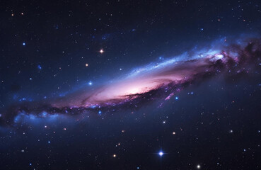 Wall Mural - Edge-On View of a Brilliant Galaxy with a Glowing Core