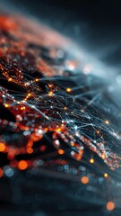 Wall Mural - an artistic interpretation of data exchange in a global network. featuring blurred digital nodes and