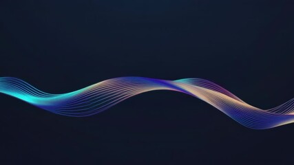 Wall Mural - smooth flowing gradient lines creating abstract waveforms on dark background