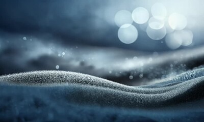 Wall Mural - Blue Abstract Particle Background With Bokeh Lights