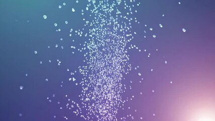 Wall Mural - sparkling particles flowing upwards on gradient background