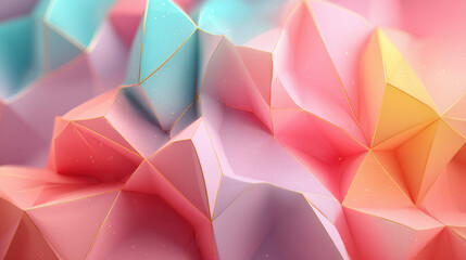 Wall Mural - abstract polygonal background with pastel colors