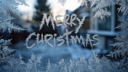 Wall Mural - Frosty window with 