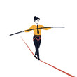© Luppy Studio - Businesswoman Tightrope Walker: Balancing Act