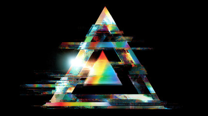 Wall Mural - distorted triangle glitch effect: abstract geometric background