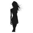 © rokhsona - Fashionable silhouette of a nude woman posing with her body and hair in a glamour style