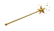 © khajar - Golden star magic wand isolated on transparent background