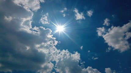 summer sky. the hot sun and the wide sky. a familiar sight in the city. ai generated.