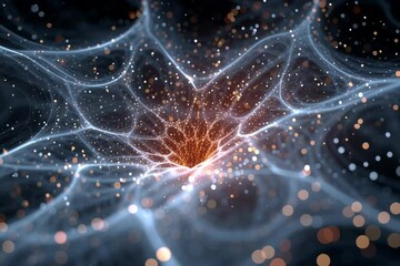 Wall Mural - Abstract network connection neural network artificial intelligence data science concept