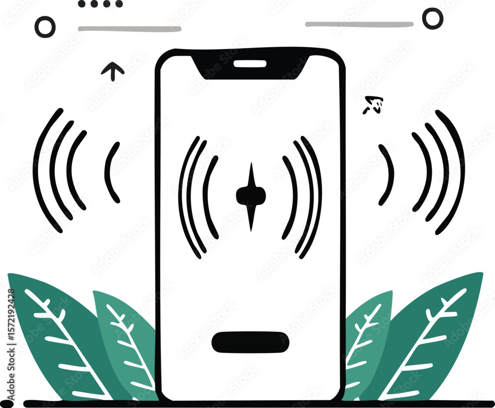 Phone ring and vibration icons. Smartphone sound profile icon set ...