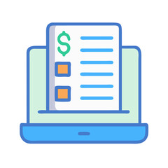 Wall Mural - laptop displays online billing document, budget plan or invoice