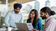 © N7 - Indian corporate team using digital dashboard to track project KPIs