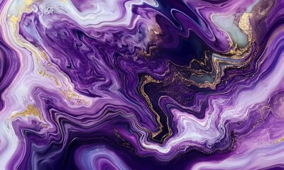 Wall Mural - abstract purple marble background with fluid shapes and swirls.