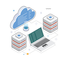 Wall Mural - Media Content Access Through Cloud  Vector isometric Illustration. EPS 10 file