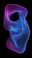 Wall Mural - neon scarf wireframe pattern light accessories.