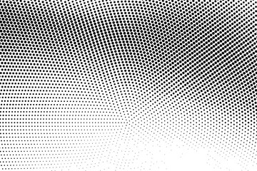 Wall Mural - Abstract wavy halftone pattern. Black and white vector illustration	