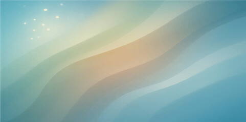 Wall Mural - Abstract blue and colorful sky with sun, clouds, and ocean waves, reflecting the light of nature's horizon