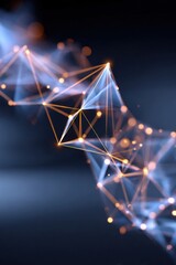 Wall Mural - abstract geometric network with glowing connections