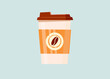 © Westend61 - Illustration of a sustainable takeaway coffee cup with a logo on a light background
