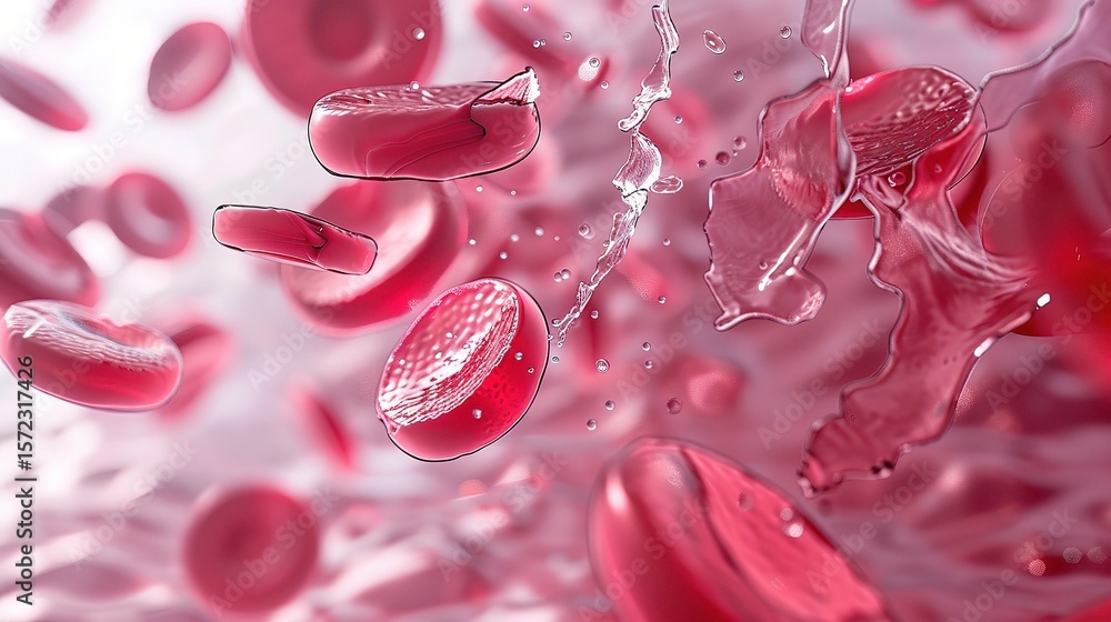 Stock-Illustration „Microscopic view of platelets, small disk-shaped ...