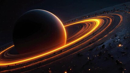 Wall Mural - planet with glowing rings