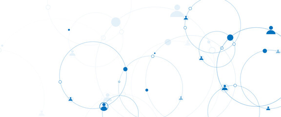 Wall Mural - Vectors Big data visualization, Plexus circles connection for global communication and technology futuristic internet network speed connection white background. 