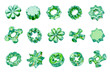 © sarawut795 - Green crystal collection object set pack isolated background 3d rendering