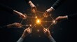 © MstShilpi12 - Diverse hands connect to a glowing network of people icons symbolizing collaboration and digital communication