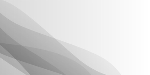 Wall Mural - modern abstract background with translucent grey waves flowing diagonal across the image, leaving cl