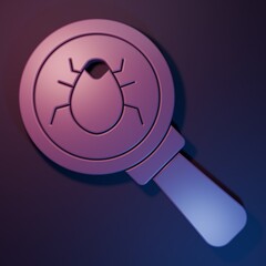 Wall Mural - purple system bug concept icon isolated on purple-blue background. code bug concept. bug in the syst