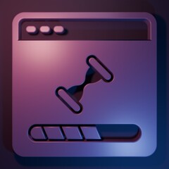 Wall Mural - purple loading a data window with a progress bar icon isolated on purple-blue background. minimalism