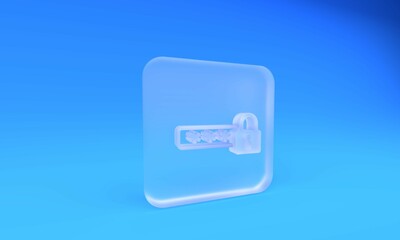 Wall Mural - frosted glass password protection and safety access icon isolated on blue background. lock icon. sec