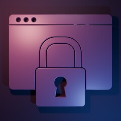 Wall Mural - purple secure your site with https, ssl icon isolated on purple-blue background. internet communicat