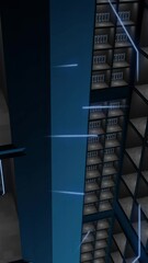 Animation of circuit board and digital data processing over computer servers