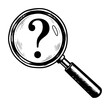 © Aisha Kudorova - search icon with question mark doodle concept