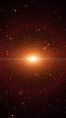 Wall Mural - futuristic red space light with star and dots illustration.