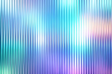 Wall Mural - corrugated iridescent glass background with gradient ribbed abstract design and blue pattern. color 