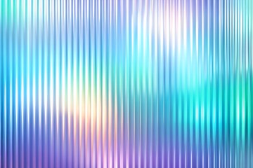 Wall Mural - corrugated iridescent glass background with gradient ribbed abstract design and blue pattern. color 