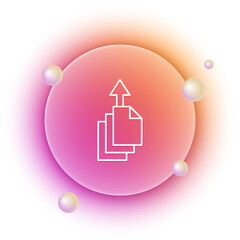 Wall Mural - White Data export icon isolated on white background. Orange and pink gradient circle background. Vector