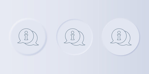 Wall Mural - Grey Information icon isolated on grey background. Set icons in square buttons. Vector