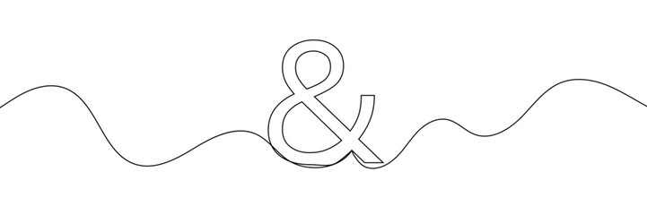 Wall Mural - a single line drawing of ampersand symbol. continuous one line drawing and sign icon. one line icon.