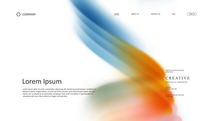 Wall Mural - abstract wave futuristic design of landing page. retro gradient mesh website design