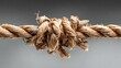© Adib - A tangled rope symbolizes challenges, difficulties, and complex problems on a plain, neutral background for strength and metaphor concepts.