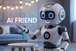 © Gatherina - Cute ai robot showing artificial intelligence in modern home interior