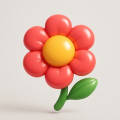 Wall Mural - colorful playful balloon flower